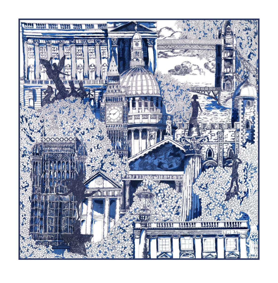 London Art Print Blue