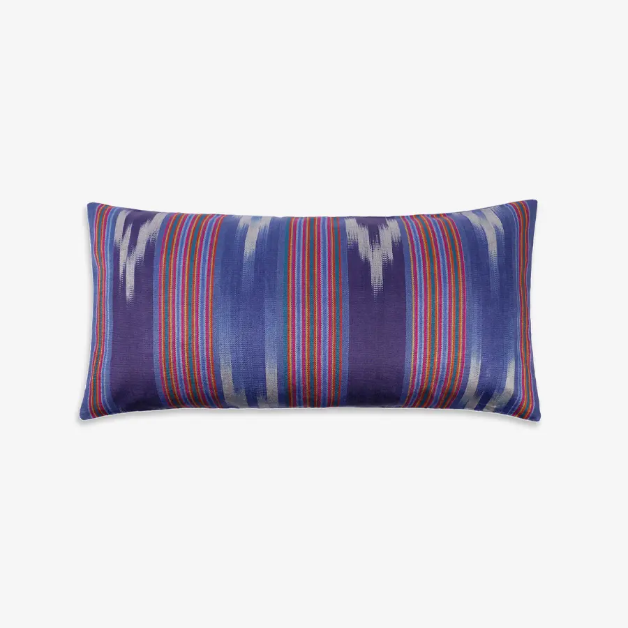 Purple Striped Silk Cushion