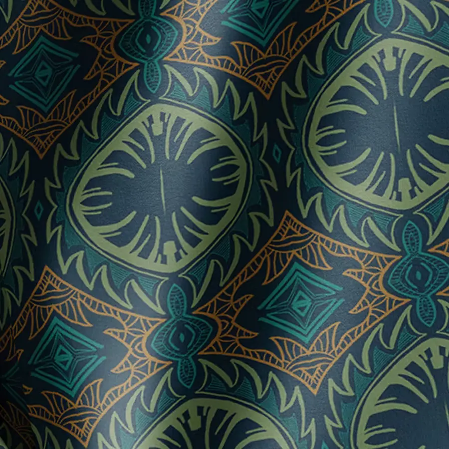 The Print Bug Velvet Tribal Palm Darkness