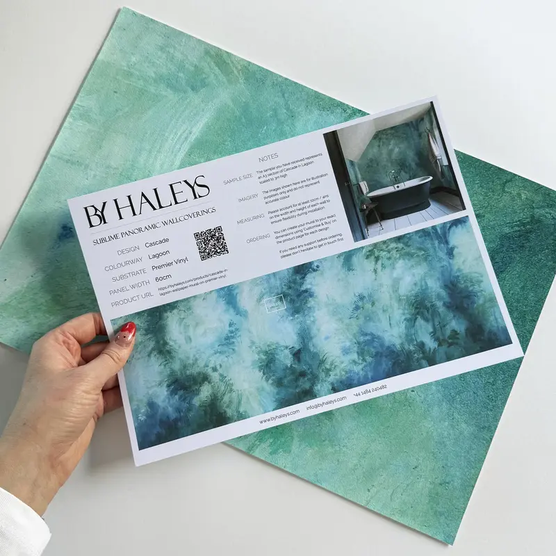 Cascade in Lagoon | Wallpaper Mural on Premier Vinyl