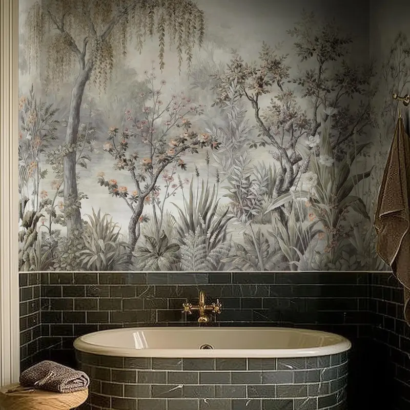 Ophelia in Pewter | Wallpaper Mural on Premier Vinyl