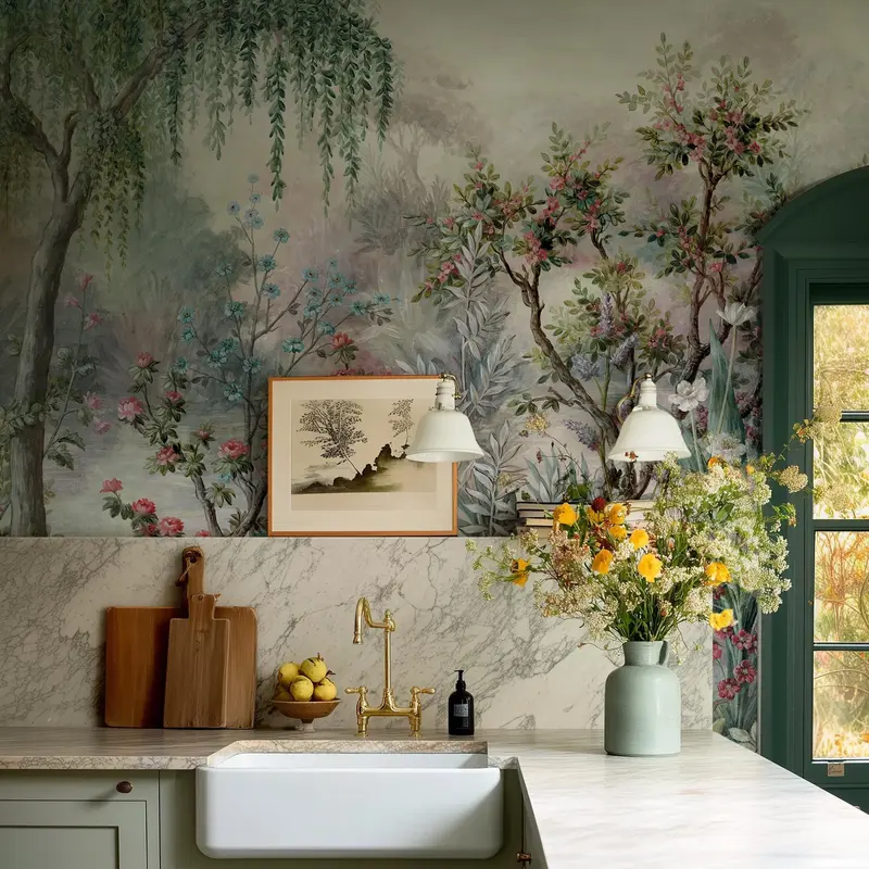 Ophelia in Zest | Wallpaper Mural on Premier Vinyl