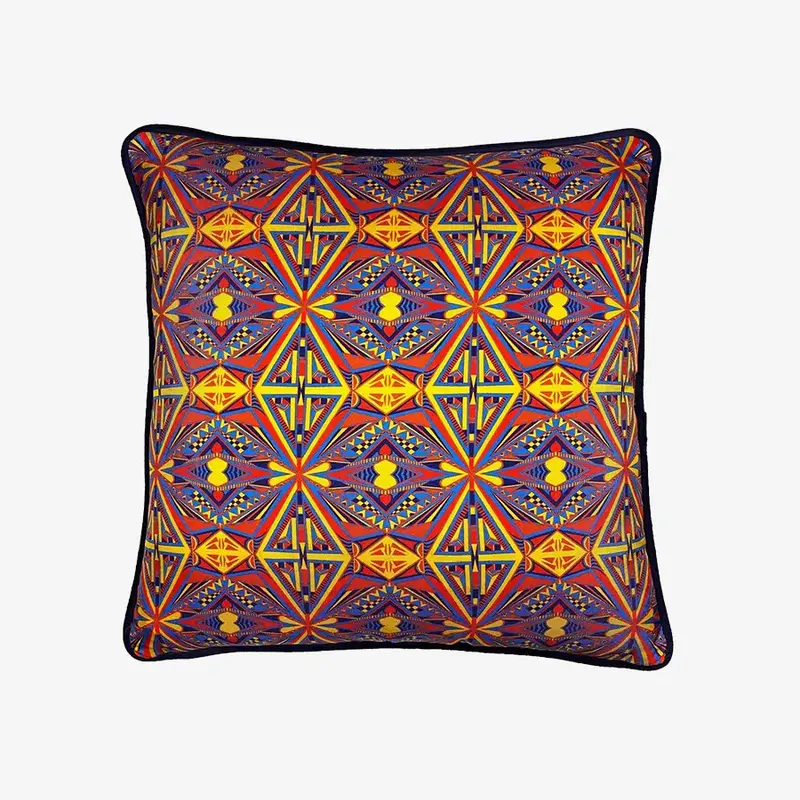 Geometric Silk Cushion