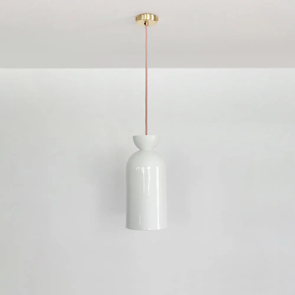 Kinvara Long Pendant Light - White Ceramic