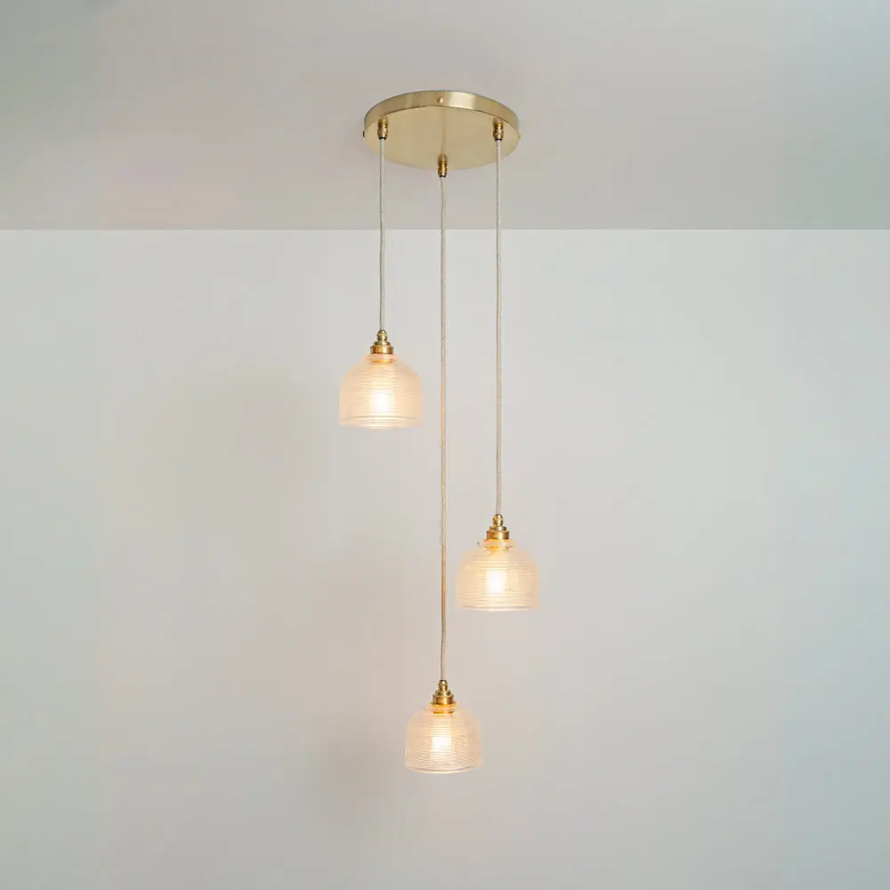 Prismatic Glass Triple Drop Pendant