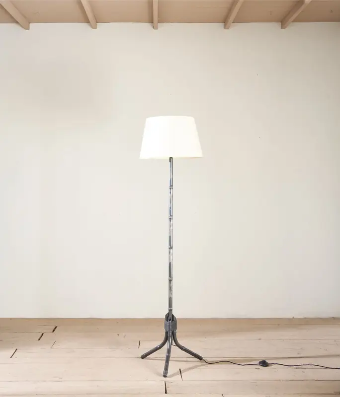 Bespoke Forged steel faux Bamboo floor lamp