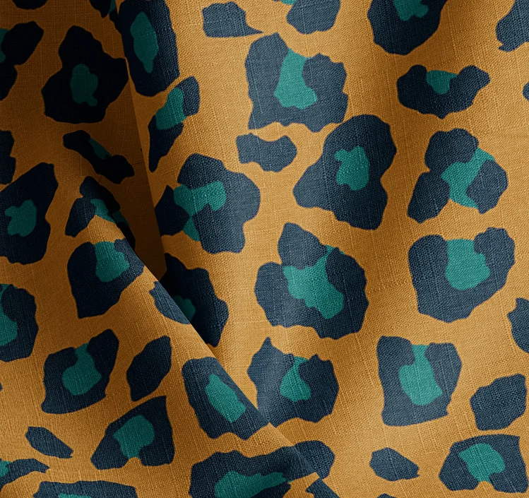 Leopard Golden Natural Cotton Linen Mix