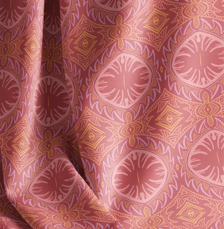 Tribal Palm Blush Velvet Shimmer