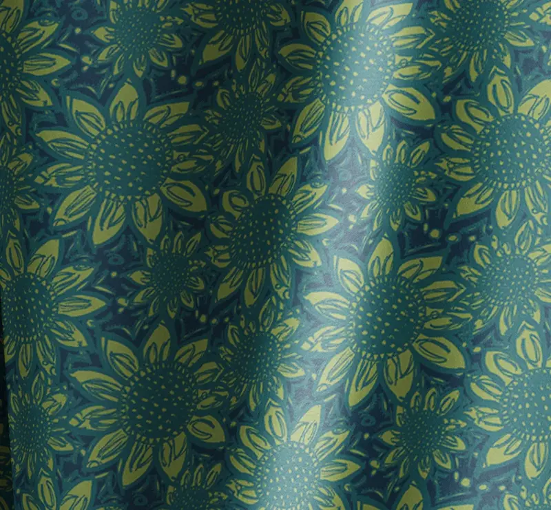 Tropic Flower Blue Velvet Shimmer