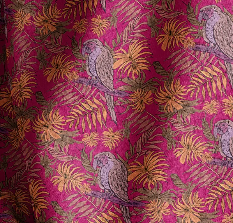 Tropic Fuchsia Natural Cotton Linen Mix