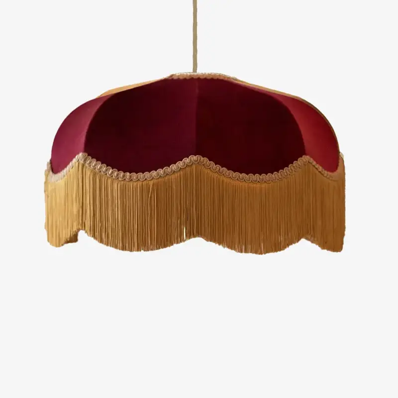 The Burgundy Fringed Lampshade