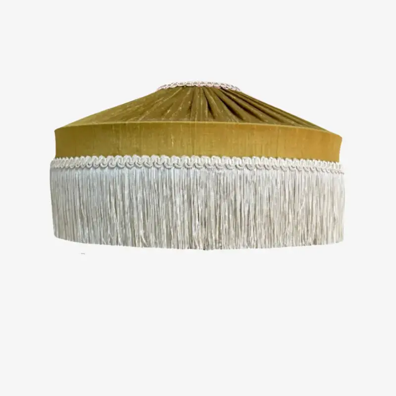 The Peggy Silk Fringed Lampshade Gold