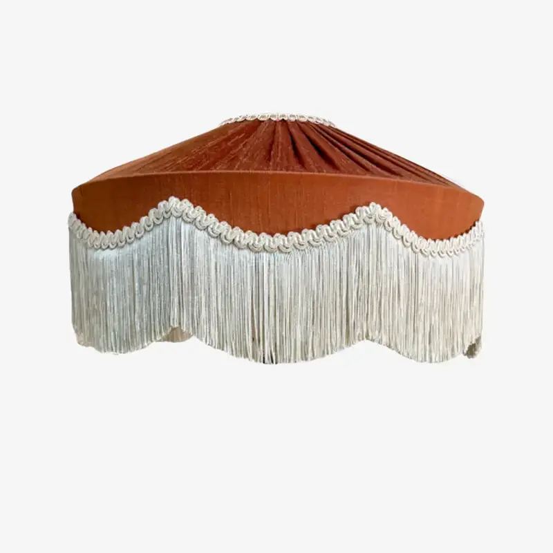 The Peggy Silk Fringed Lampshade Rust