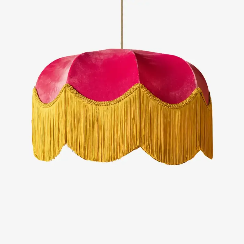 The Raspberry Fringed Lampshade