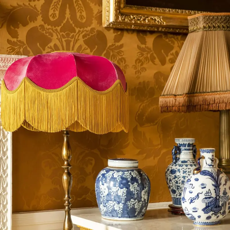 The Raspberry Fringed Lampshade
