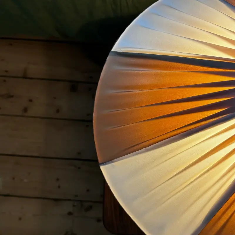 The Stripy Shade Ivory Gold Pleated Lampshade