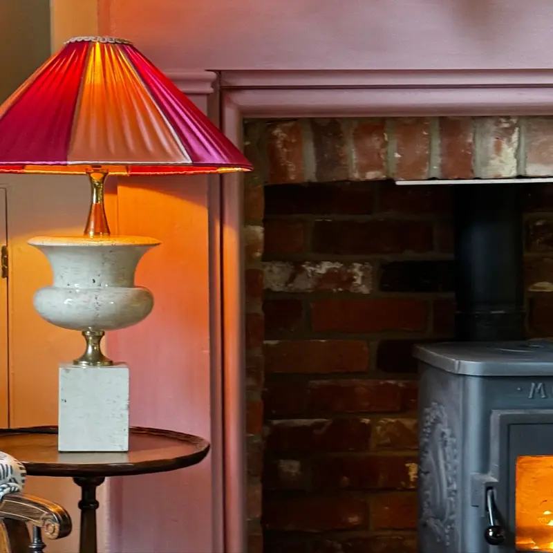 The Stripy Shade Raspberry Rose Pleated Lampshade