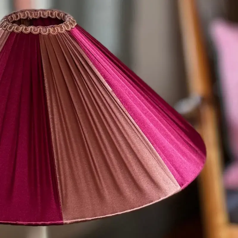 The Stripy Shade Raspberry Rose Pleated Lampshade