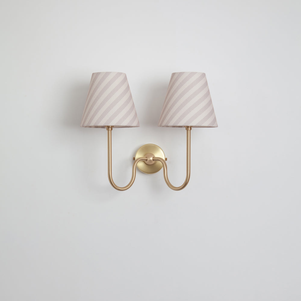 Juno Double Wall Light - Striped Linen