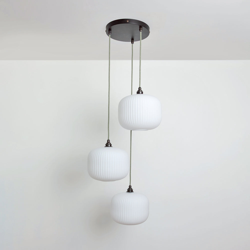 Opal Reeded Triple Drop Pendant