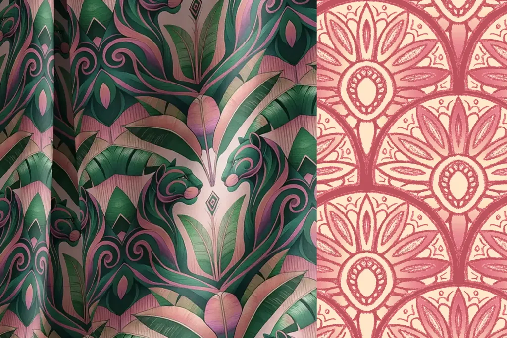 House of Estila featuring The Print Bug wallpaper and fabric